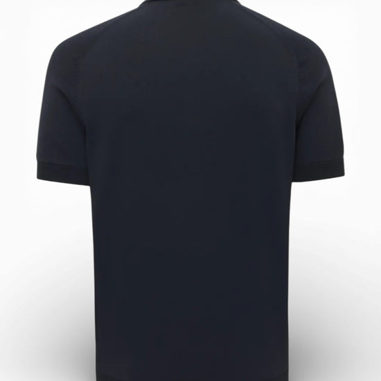 Navy Zip Cooldry SS Polo