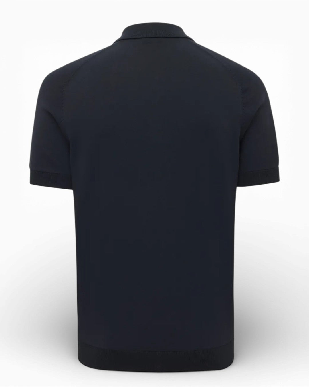 Navy Zip Cooldry SS Polo