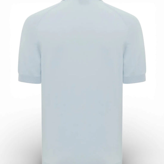 Light Blue Zip Cooldry SS Polo