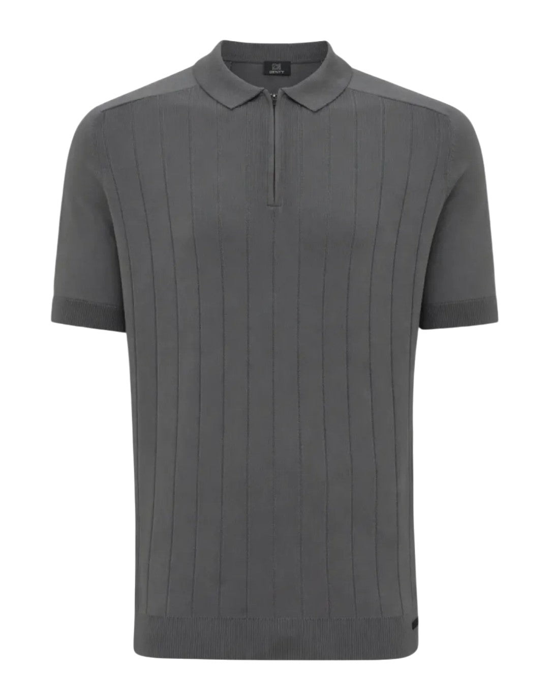 Dark Grey Zip Cooldry SS Polo