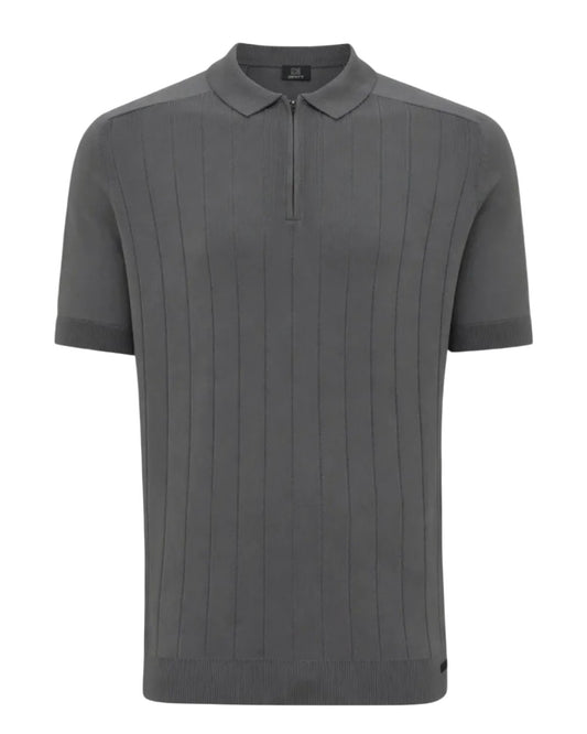 Dark Grey Zip Cooldry SS Polo