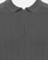 Dark Grey Zip Cooldry SS Polo