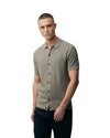 Genti Brown Button Cooldry SS Shirt