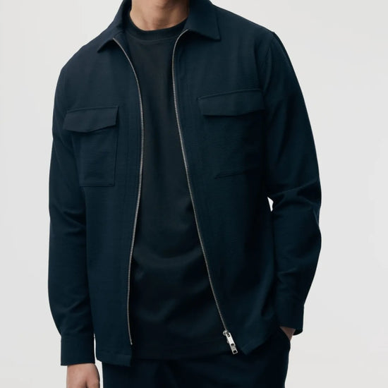 Navy Oaks Zip Overshirt