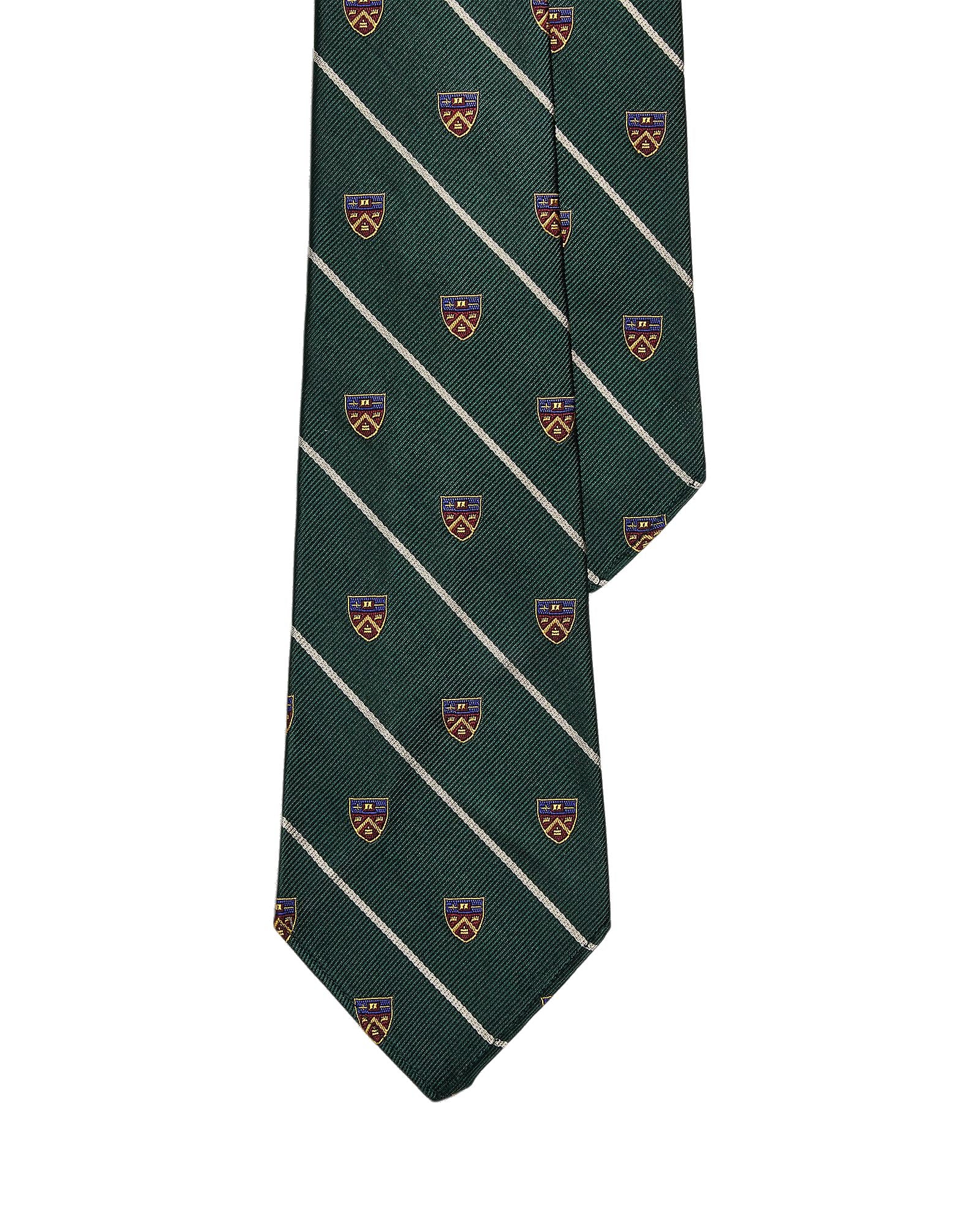 Vintage Inspired Silk Repp Club Tie Dark Green