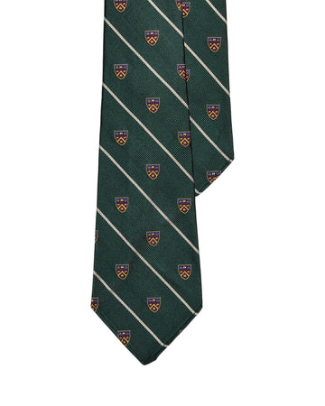 Vintage Inspired Silk Repp Club Tie Dark Green