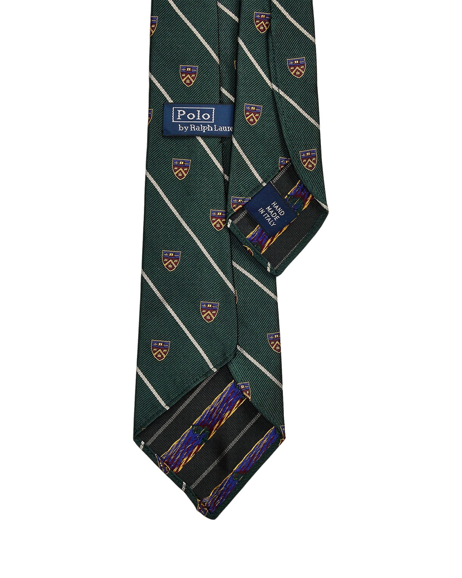 Vintage Inspired Silk Repp Club Tie Dark Green