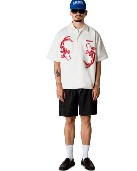 WBWang Carp Cotton Shirt Off White