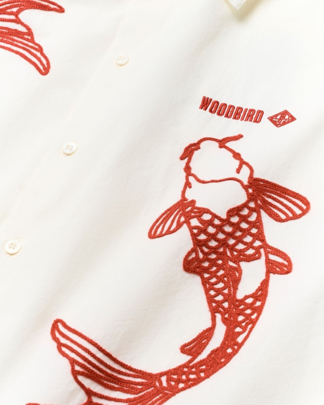 WBWang Carp Cotton Shirt Off White