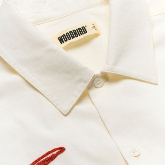 WBWang Carp Cotton Shirt Off White