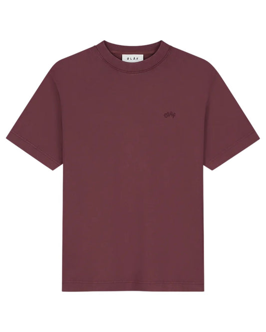 WASHED SIGNATURE SS TEE RUM RAISIN