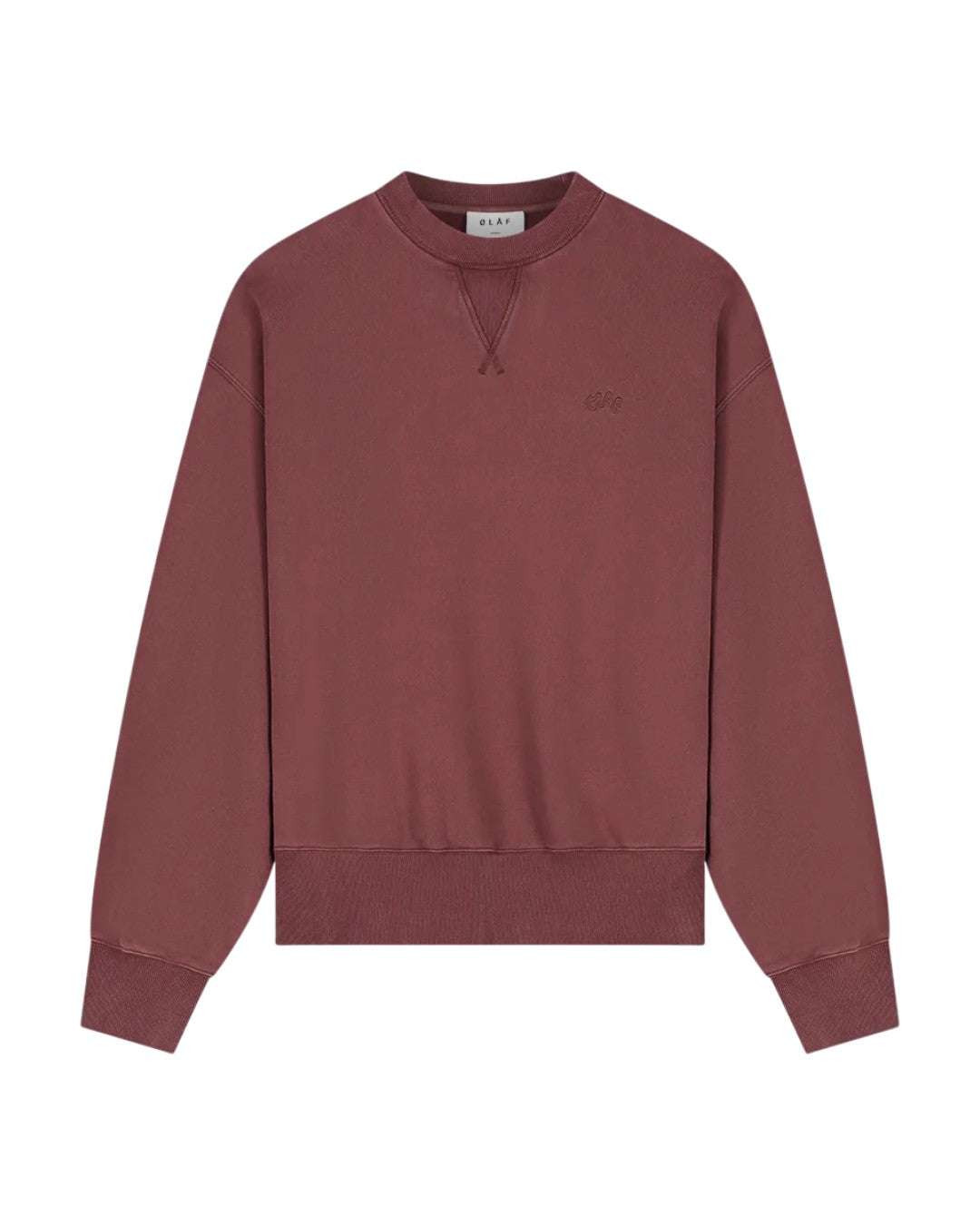 WASHED SIGNATURE BOXY CREWNECK RUM RAISIN