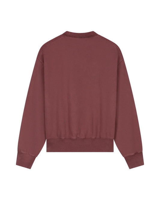 WASHED SIGNATURE BOXY CREWNECK RUM RAISIN
