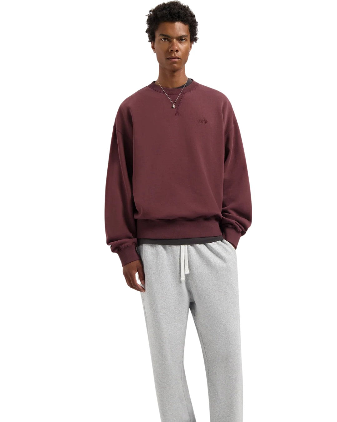 WASHED SIGNATURE BOXY CREWNECK RUM RAISIN