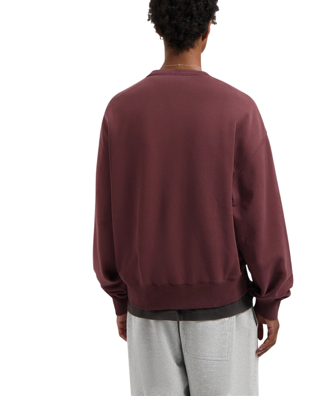 WASHED SIGNATURE BOXY CREWNECK RUM RAISIN