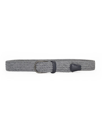 Two Tone Elastic Woven Belt White Blue