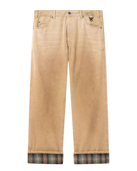 JOURNEY M'S PAINTER PANT RUSSEL COTTON PANAMA VINTAGE WASH CHECK CARTOUCHE