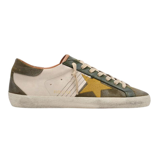 SUPER-STAR SUEDE AND NAPPA UPPER EMBROIDERY STAR OLIVE GREEN/CREAM/OCHER