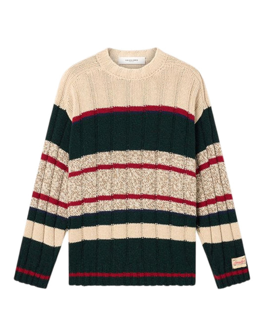REYNARD CREWNECK RAGLAN SLEEVES MOULINE WOOL STRIPES MULTICOLOR