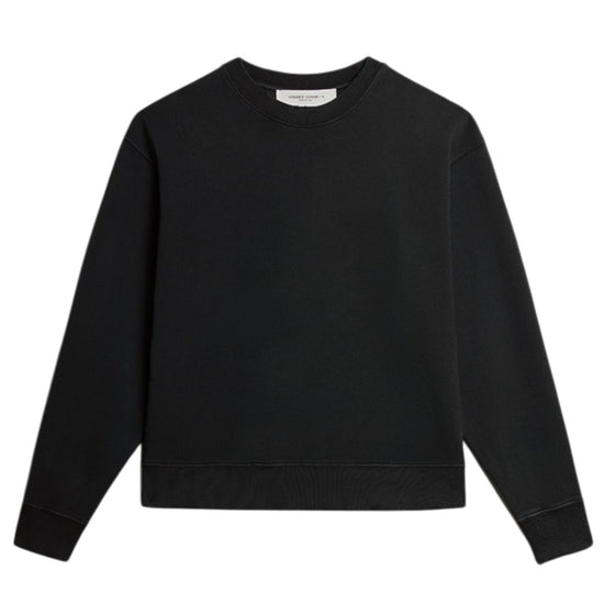 BOXI SWEATSHIRT COTTON FLEECE LOGO PATCH WASHED BLACK