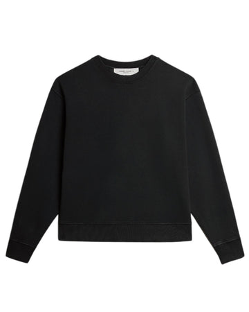 BOXI SWEATSHIRT COTTON FLEECE LOGO PATCH WASHED BLACK