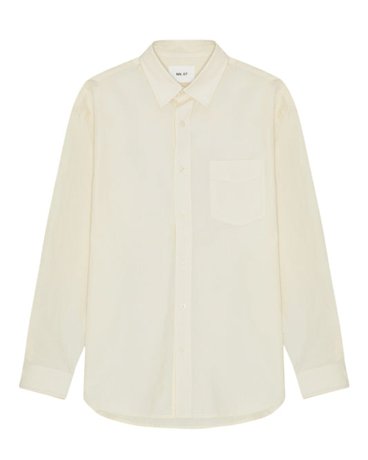 Skyler Relaxed Fit NN.07 logo Shirt Ivory