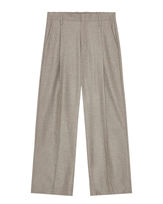 Kay Relaxed Fit Pleated Pants Desert Kakhi