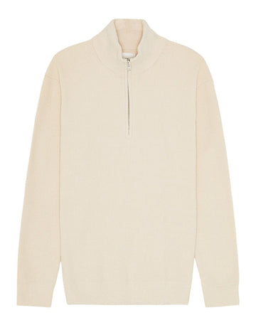 Danny Half Zip Softfeel Mock Neck Half Zip Sweater Ivory