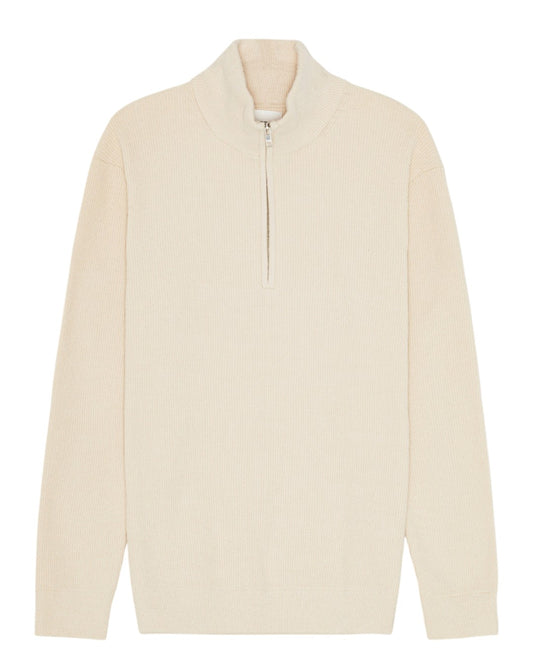 Danny Half Zip Softfeel Mock Neck Half Zip Sweater Ivory