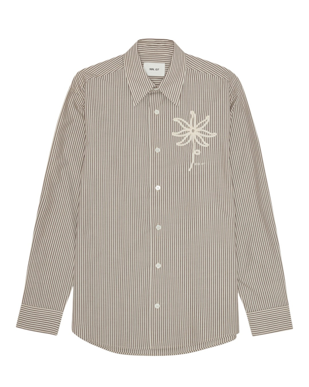 Quinsy Pima Cotton Shirt Brown Stripe