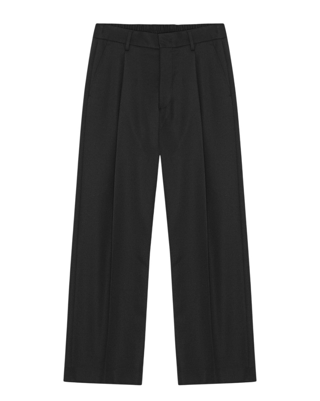 Kay Relaxed Wool Tencel Trousers Black