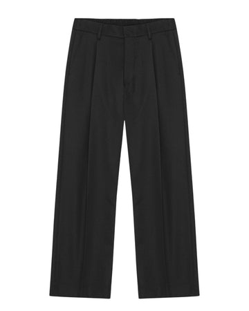 Kay Relaxed Wool Tencel Trousers Black