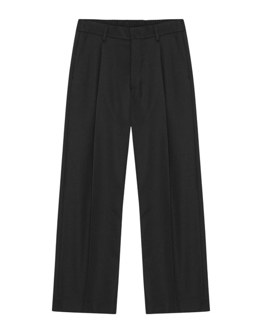 Kay Relaxed Wool Tencel Trousers Black