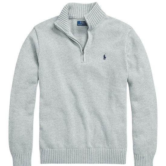 checkpoint-Soft-Royal-Heather-Cotton Quarter-Zip-Pullover-Grey-ralph-lauren 
