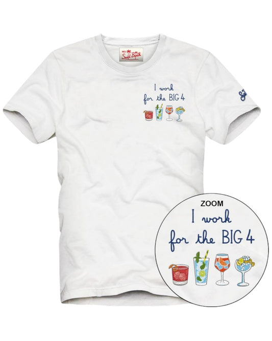 Cotton T-shirt with front prent - Portofino - Big Four 01N