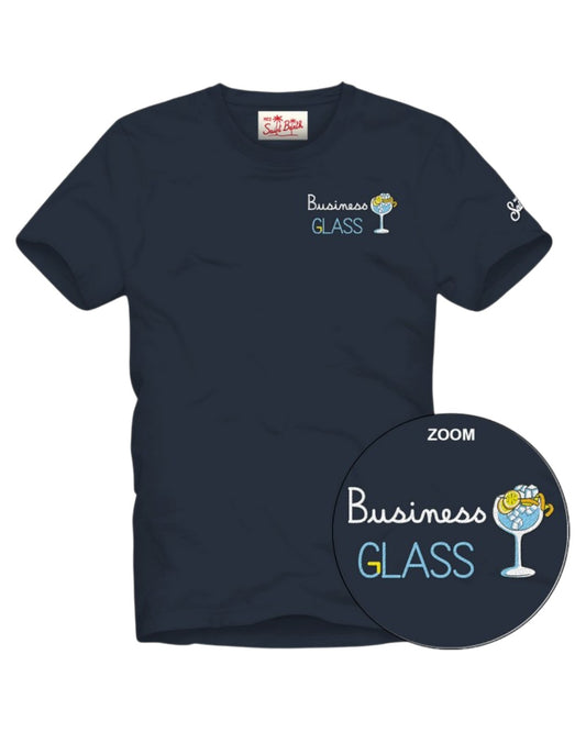 Cotton T-shirt with front print - Portofino - Business Glass 61