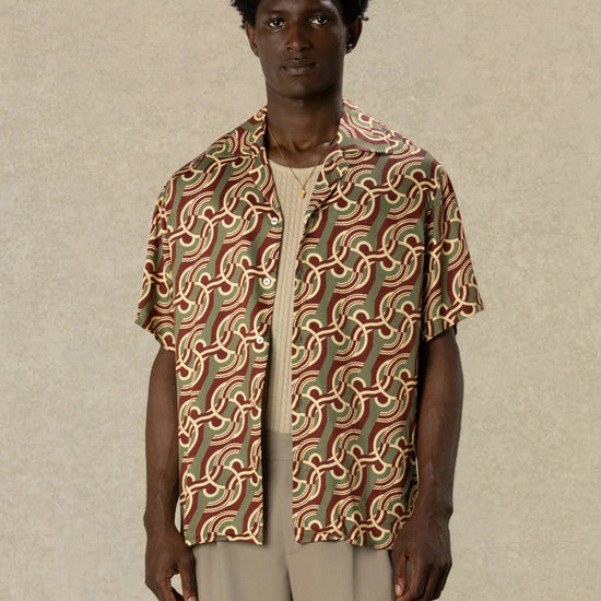 Viscose Chain Link Monogram Shirt Kaki