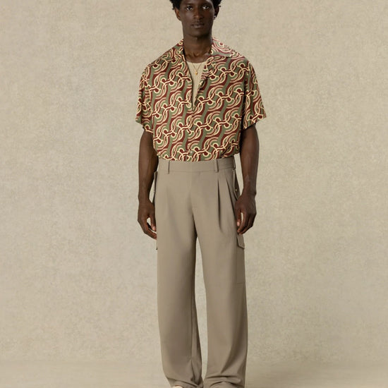 Viscose Chain Link Monogram Shirt Kaki
