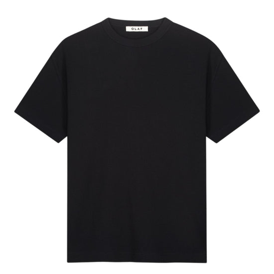 Cotton Waffle T-shirt Black