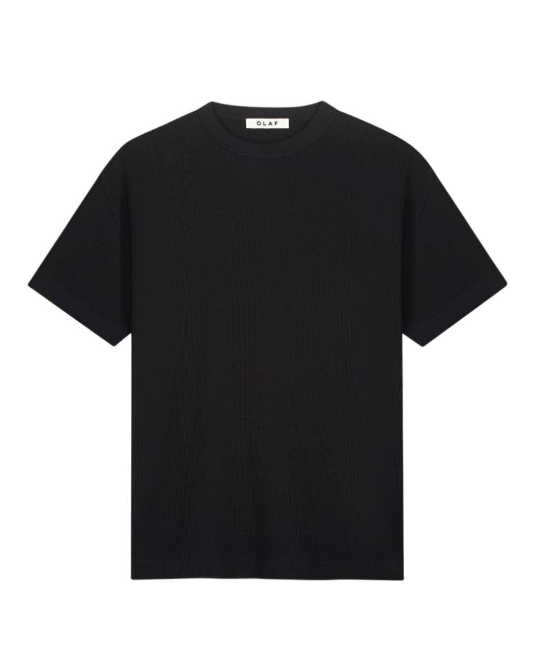 Cotton Waffle T-shirt Black