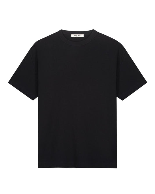 Cotton Waffle T-shirt Black