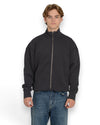Signature Logo Full Zip Mockneck Sweater Charcoal