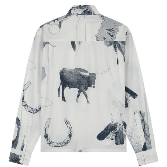Cowboy AOP Boxy Shirt White Navy