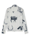 Cowboy AOP Boxy Shirt White Navy