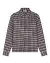 Flannel Boxy Shirt Chocolateplum/Windsurfer