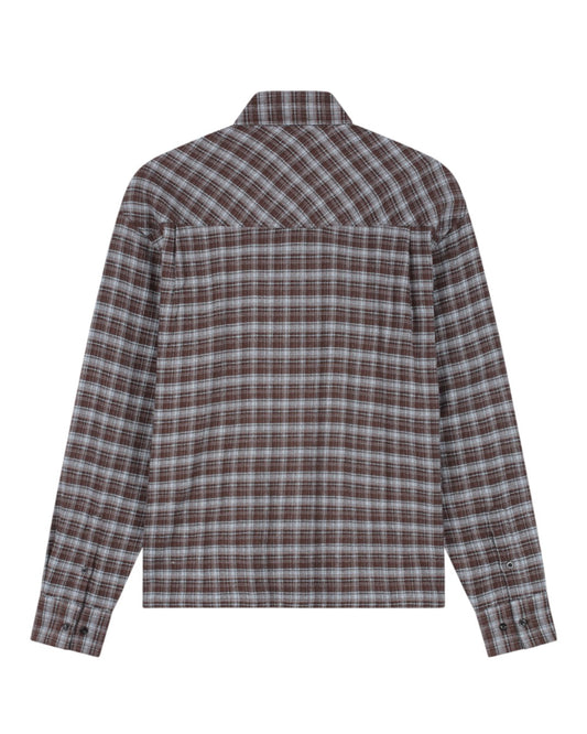 Flannel Boxy Shirt Chocolateplum/Windsurfer