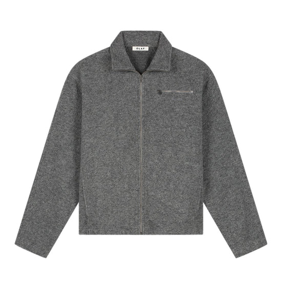 Wool Fleece Zip Jacket Sharkskin