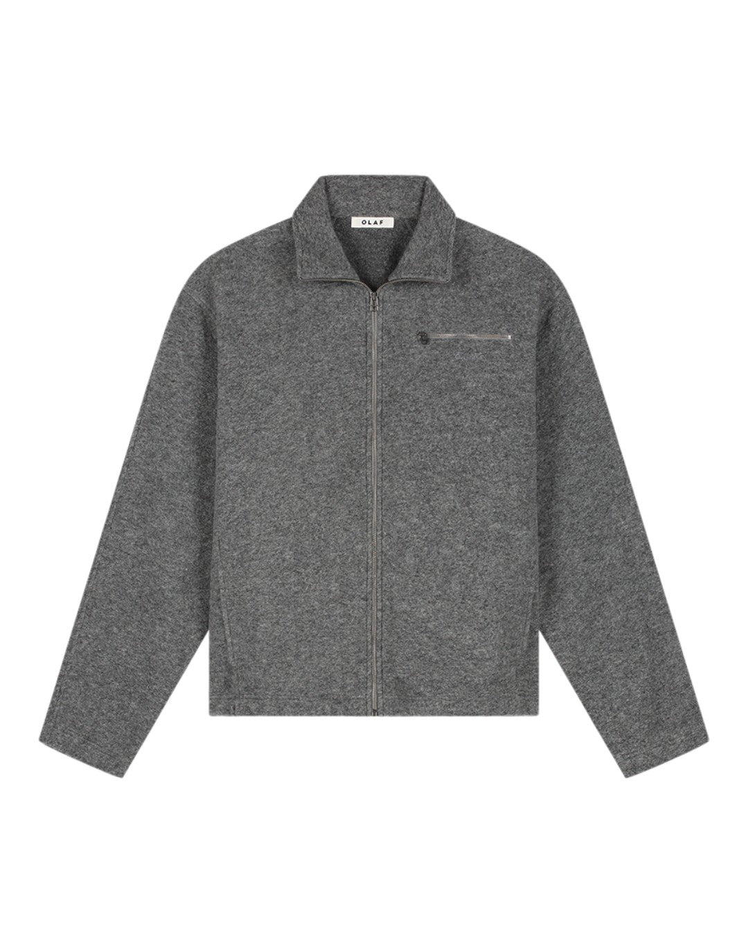 Wool Fleece Zip Jacket Sharkskin