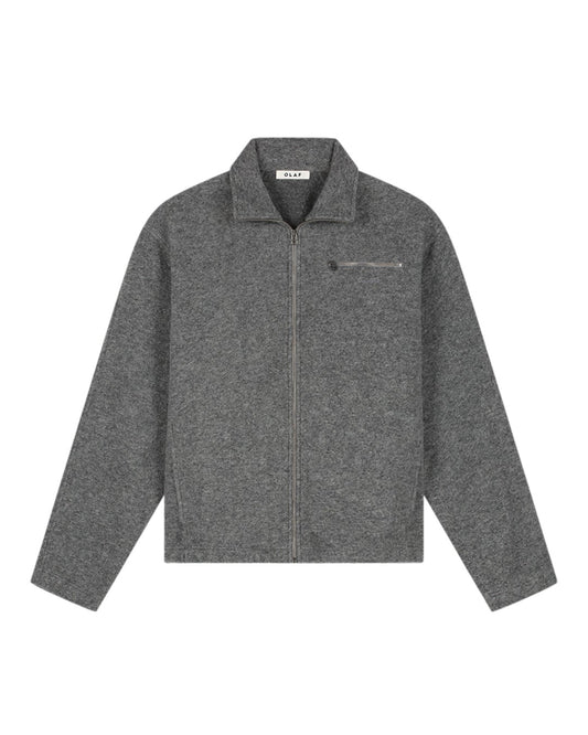 Wool Fleece Zip Jacket Sharkskin