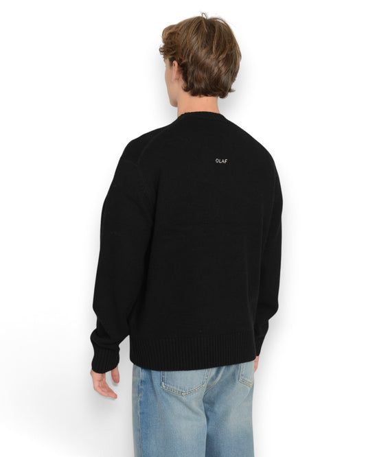 Essential Knitted Crewneck Pullover Black